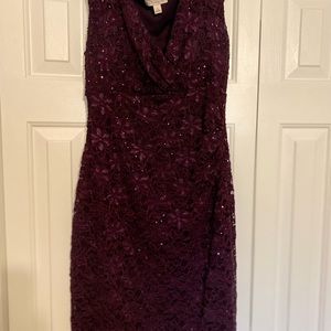 Plum Lace & Sequin Dress